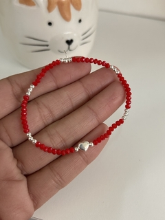 Pulsera Elastizada Roja con Corazón - comprar online