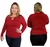 Blusa manga longa com pingente de flor no busto plus size