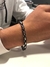 Pulsera negra con eslabones en acero