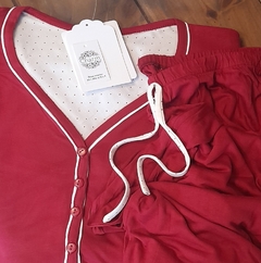Pijama ribetes y lunares - comprar online