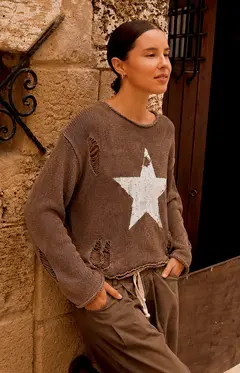 SWEATER SAGE ACID STAR - LOVELY DENIM - comprar online