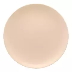 Plato cerámico de 26 cm color merengue, ideal para servir alimentos.