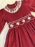 Vestido punto smock M/L corderoy BORDÓ - Cecilia Arenaza