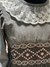 Vestido punto smock gris manga larga - comprar online