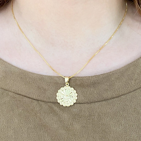 Colar Espirito Santo Banhado em Ouro 18k