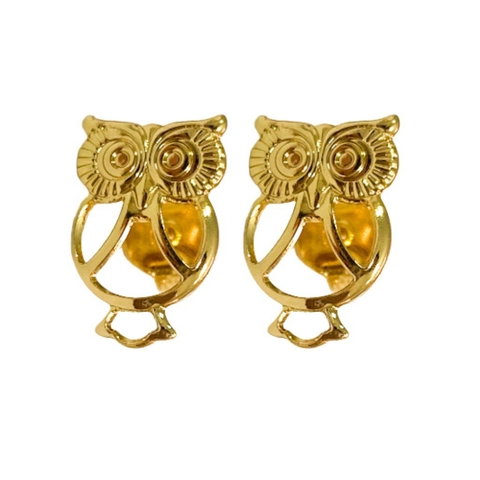 Brinco de Coruja Banhado em Ouro 18k