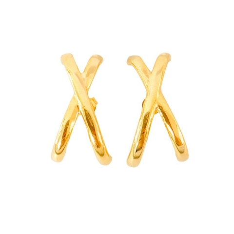 Brinco Ear hook X Banhada em Ouro 18k