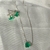 Conjunto de coração de zircônia verde clara Banhado em Prata