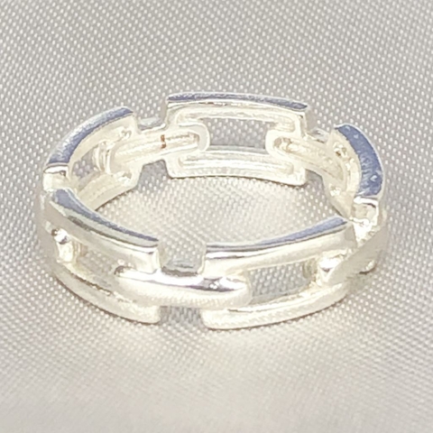 Anel de corrente Banhado em Prata