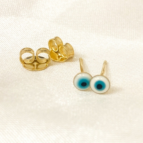 Brinco de Olho Grego Banhado em Ouro 18k