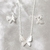 Conjunto de Borboleta cravejada Banhado em prata