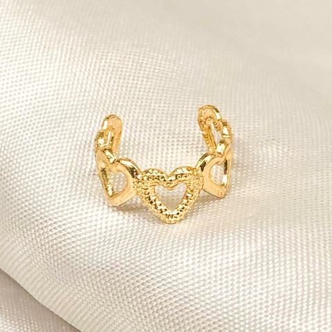 Piencing fake de coração Banhado em Ouro 18k