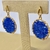 Brinco Artesanal Redondo azul escuro banhado a ouro 18k na internet