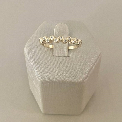 Anel Pontos de Luz Banhado a Ouro 18k