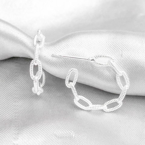 Brinco de corrente banhado em Prata