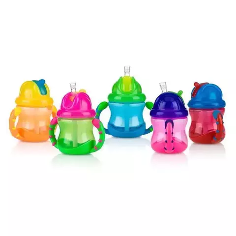 Nuby - Vaso con manijas y sorbete antiderrame