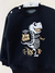 Buzo algodon frisa estampado negro - comprar online