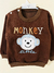 Buzo algodon frisa estampado monkey brown en internet