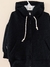 Campera frisa algodon con capucha y cierre black