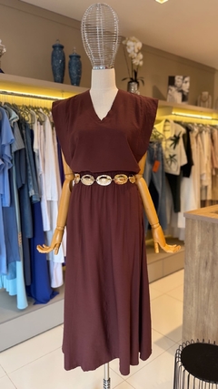 Conjunto em alfaiataria marrom Graziela - comprar online