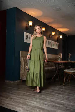 Vestido Midi Marias Militar Mary