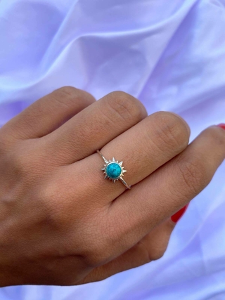 ANEL RAIOS TURQUESA DE PRATA 925 - comprar online