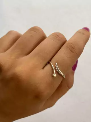ANEL ASA CORAÇÃO DE PRATA 925