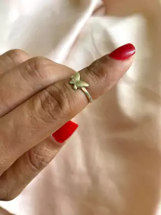 ANEL FALANGE BORBOLETA DE PRATA 925