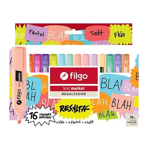 Resaltador Filgo TextMarker estuche x16 surtido