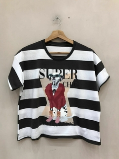 Remera Rayada Estampada - comprar online
