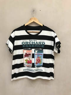 Remera Rayada Estampada - tienda online