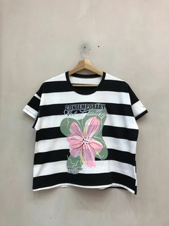Remera Rayada Estampada en internet