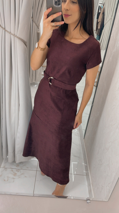 Vestido sued - FLOR DE CEREJEIRA 