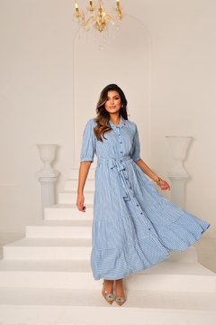 Vestido longo listrado - comprar online