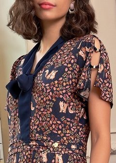 Vestido Curto Hora do Abraço Marinho G na internet