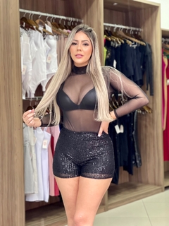 Shorts Paetê Paloma Preto