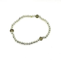 Pulsera plateada con cristales facetados - tienda online
