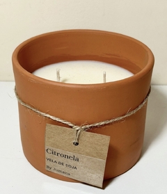 Vela de CITRONELA (300gr. De vela) en maceta de barro