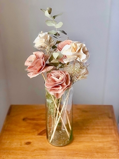 Florero cilindro con arreglo floral - comprar online