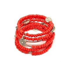 Pulsera de menoria enrollable coral