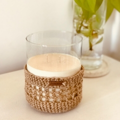 Vela de Soja base yute tejido al crochet 1kg.