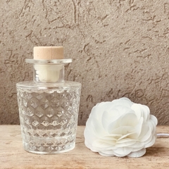 Difusor de vidrio labrado + flor difusora