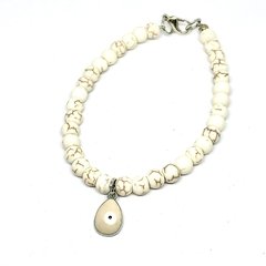 Pulsera mostacilla y dije de ojo turco mosqueton