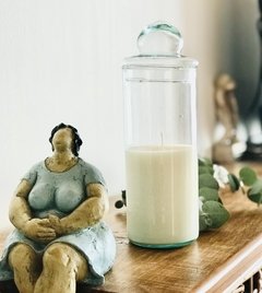 Frasco vidrio alto con tapa vela de Soja - comprar online