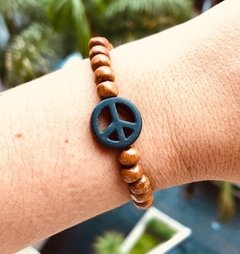 Pulsera elástica en madera PAZ