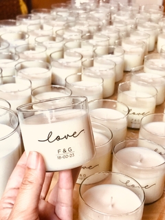 Souvenir velas de soja aromaticas de 100gr. consultar por cantidad y diseño