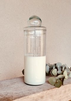 Frasco vidrio alto con tapa vela de Soja