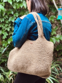 Maxi Bolso de yute tejido al crochet