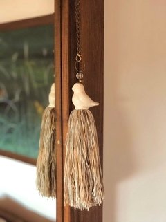 Borla pajarito de cerámica