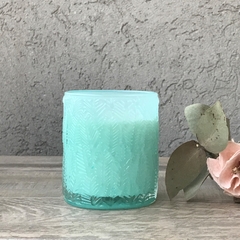 Vela de Soja Vaso Labrado verde aqua